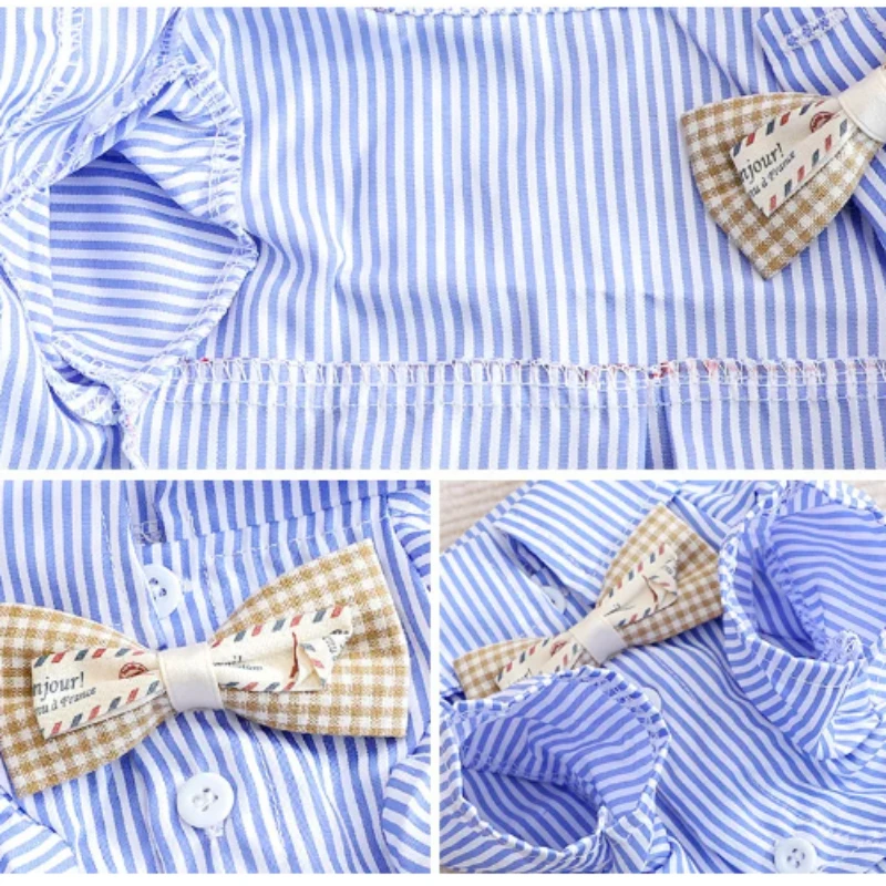 2026 ペット犬服蝶結びストライプシャツ薄い夏ブルーファッ - Summer Clothing Wholesale のレビューと価格
