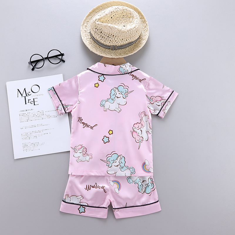 1歳から5歳までの女の子のためのユニコーンパターンのパジャマ - Summer Clothing Baby Girl のレビューと価格